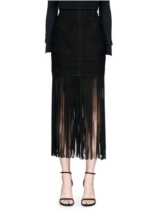 Main View - Click To Enlarge - 72723 - Fringe suede skirt