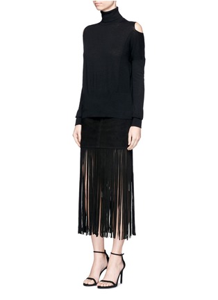 Figure View - Click To Enlarge - 72723 - Fringe suede skirt