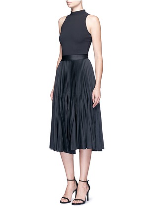 Figure View - Click To Enlarge - 72723 - Satin pleat midi skirt