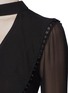 Detail View - Click To Enlarge - 72723 - Sheer pompom crochet ruffle silk blouse