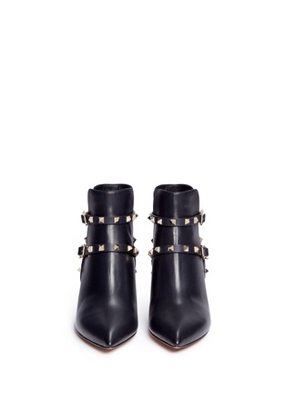 Front View - Click To Enlarge - VALENTINO GARAVANI - 'Rockstud' leather boots