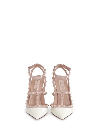 Front View - Click To Enlarge - VALENTINO GARAVANI - 'Rockstud' caged patent leather pumps