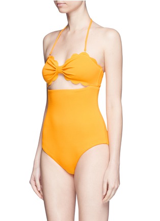 Figure View - Click To Enlarge - MARYSIA - 'Antibes' cutout bow bandeau one-piece swimsuit