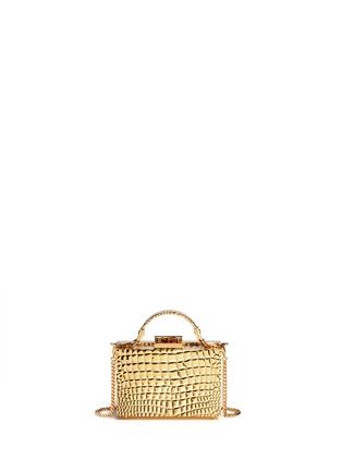 Back View - Click To Enlarge - MARK CROSS - 'Grace Box Mini' 18k gold plated brass trunk