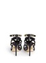 Back View - Click To Enlarge - FAUSTO PUGLISI - Metal stud caged leather sandals