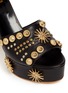 Detail View - Click To Enlarge - FAUSTO PUGLISI - Zigzag heel metal stud leather mule sandals