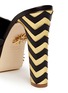 Detail View - Click To Enlarge - FAUSTO PUGLISI - Zigzag heel metal stud leather mule sandals