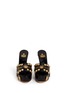 Front View - Click To Enlarge - FAUSTO PUGLISI - Zigzag heel metal stud leather mule sandals
