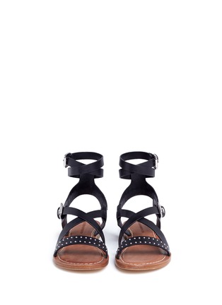 Front View - Click To Enlarge - SIGERSON MORRISON - 'Ainsley' dome stud buckle leather sandals