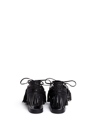 Back View - Click To Enlarge - SIGERSON MORRISON - 'Alysa' braided leather lace-up sandals