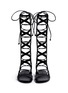 Front View - Click To Enlarge - SIGERSON MORRISON - 'Bright' knee high leather gladiator sandals