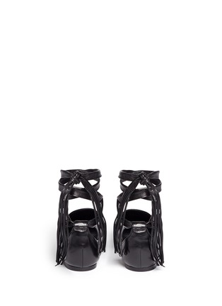 Back View - Click To Enlarge - SIGERSON MORRISON - 'Lami' leather lace-up ballerina flats