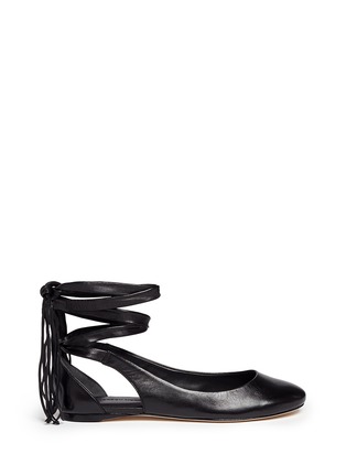 Main View - Click To Enlarge - SIGERSON MORRISON - 'Lami' leather lace-up ballerina flats