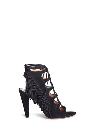 Main View - Click To Enlarge - SIGERSON MORRISON - 'Marita' fringe suede lace-up sandals