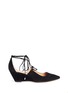 Main View - Click To Enlarge - SIGERSON MORRISON - 'Wynne' suede lace-up wedge pumps