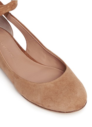 Detail View - Click To Enlarge - SIGERSON MORRISON - 'Lami' suede lace-up ballerina flats