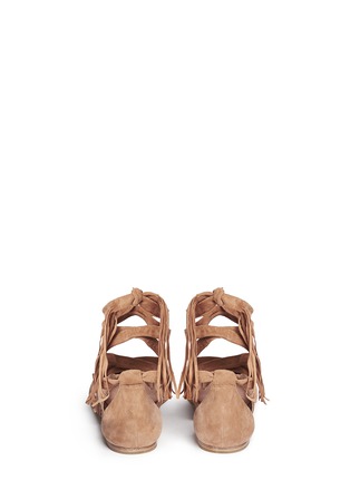 Back View - Click To Enlarge - SIGERSON MORRISON - 'Lami' suede lace-up ballerina flats