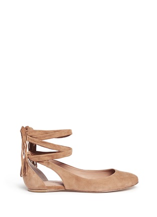 Main View - Click To Enlarge - SIGERSON MORRISON - 'Lami' suede lace-up ballerina flats