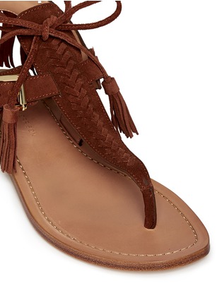 Detail View - Click To Enlarge - SIGERSON MORRISON - 'Alysa' braided suede lace-up sandals