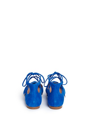 Back View - Click To Enlarge - SIGERSON MORRISON - 'Viata' suede lace-up flats