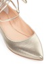 Detail View - Click To Enlarge - SIGERSON MORRISON - 'Viata' metallic leather lace-up flats