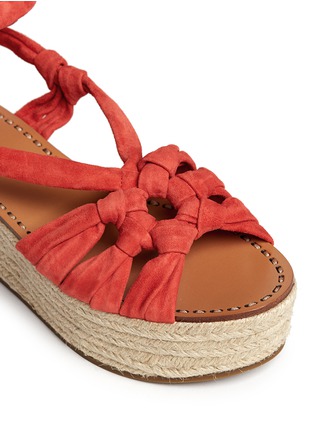 Detail View - Click To Enlarge - SIGERSON MORRISON - 'Cosie' suede lace-up espadrille platform sandals