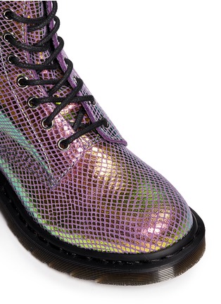 Detail View - Click To Enlarge - DR. MARTENS - 'Pascal' chromatic python print suede boots
