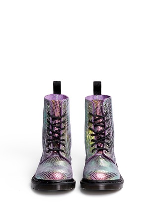 Figure View - Click To Enlarge - DR. MARTENS - 'Pascal' chromatic python print suede boots