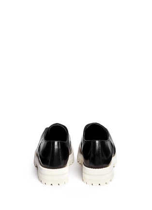 Back View - Click To Enlarge - ACNE STUDIOS - Quad Contrast' square toe leather Oxfords