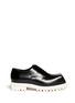 Main View - Click To Enlarge - ACNE STUDIOS - Quad Contrast' square toe leather Oxfords
