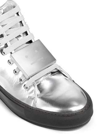 Detail View - Click To Enlarge - ACNE STUDIOS - Emoticon plate leather sneakers