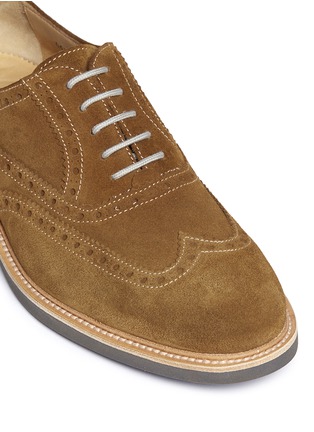 Detail View - Click To Enlarge - CANALI - Brogue suede Derbies