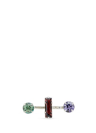 Main View - Click To Enlarge - JOOMI LIM - 'Pixel Perfect' crystal mix two finger ring