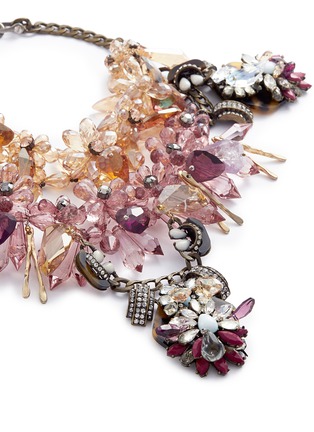Detail View - Click To Enlarge - ANABELA CHAN - 'Galatea' floral embellished cluster bib necklace