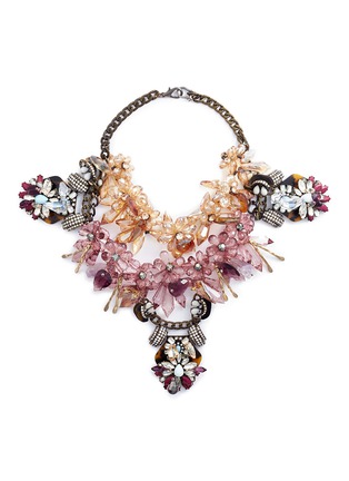 Main View - Click To Enlarge - ANABELA CHAN - 'Galatea' floral embellished cluster bib necklace