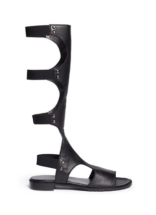 Main View - Click To Enlarge - STUART WEITZMAN - 'Backview' elastic strap cutout leather sandals