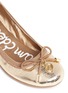 Detail View - Click To Enlarge - SAM EDELMAN - 'Farren' junior logo bow elasticated ballerina flats