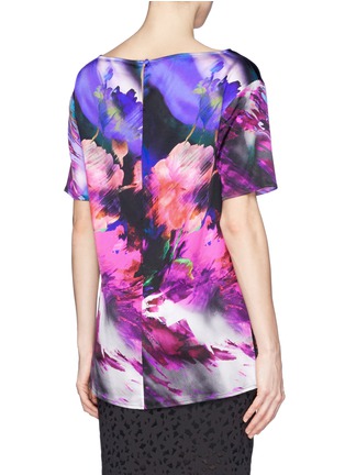 Back View - Click To Enlarge - ST. JOHN - Floral print silk satin top