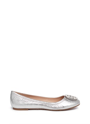Main View - Click To Enlarge - TORY BURCH - 'Reva' metallic leather ballet flats