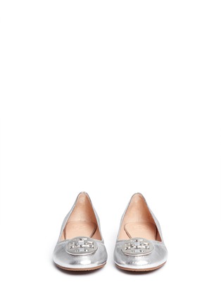 Figure View - Click To Enlarge - TORY BURCH - 'Reva' metallic leather ballet flats