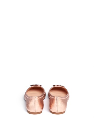 Back View - Click To Enlarge - TORY BURCH - 'Reva' metallic leather ballet flats