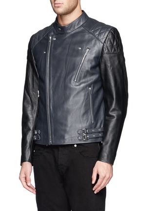 Front View - Click To Enlarge - MC Q - Stitched panel biker jacket