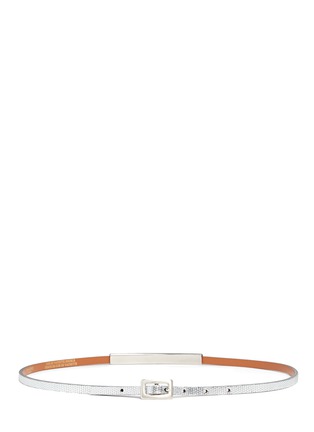 Back View - Click To Enlarge - MAISON BOINET - Metallic leather skinny belt