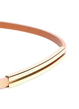 Detail View - Click To Enlarge - MAISON BOINET - Gold-tone plate pearlized skinny belt