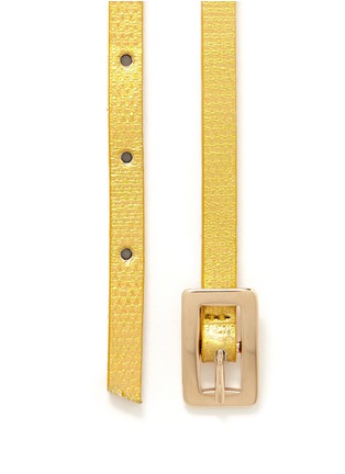 Detail View - Click To Enlarge - MAISON BOINET - Pearlized leather skinny belt
