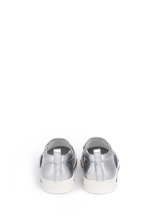 Back View - Click To Enlarge - MARC BY MARC JACOBS - Metallic leather slip-ons