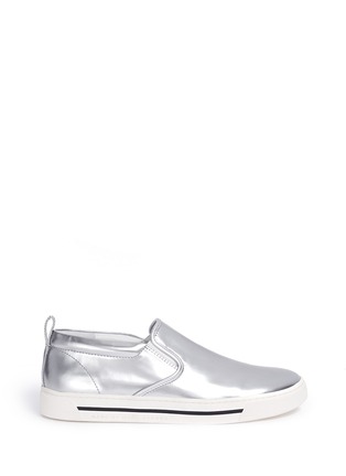 Main View - Click To Enlarge - MARC BY MARC JACOBS - Metallic leather slip-ons