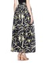 Back View - Click To Enlarge - MS MIN - Print gathered maxi silk skirt