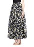 Front View - Click To Enlarge - MS MIN - Print gathered maxi silk skirt