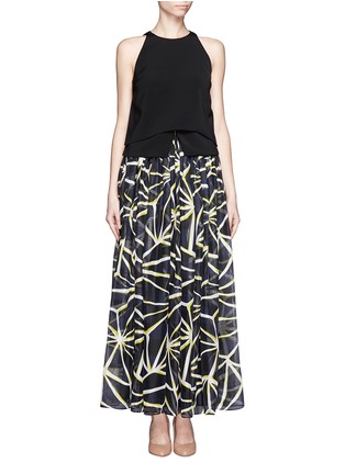 Figure View - Click To Enlarge - MS MIN - Print gathered maxi silk skirt